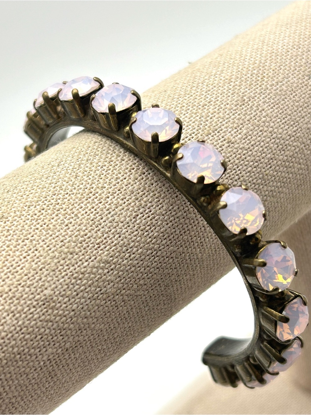 Sorrelli Riveting Romance Opalescent Pink Crystal Cuff Bracelet